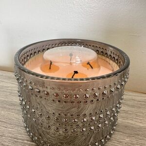 Cranberry Nog- HomeWorx by Harry Slatkin Elegant Silver Dotted Candle